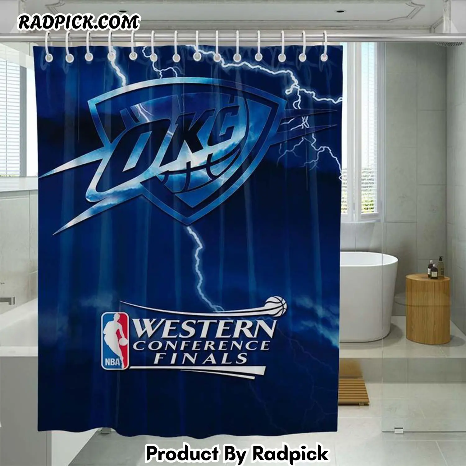 Final nba oklahoma city thunder shower curtain set for bathroom decor gift for friends rp387933